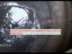 UV CIPP Liner DN100 การติดตั้งลากสําหรับการซ่อมแซมด้านข้างที่รวดเร็วและไม่มีการขุด